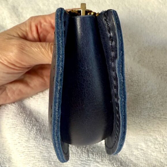 Portland Leather Small Seesaw Slider Pouch - Cowboy Blue - Brand New - Picture 9 of 9